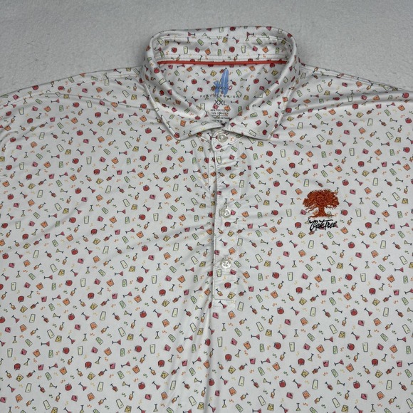 johnnie-O Other - Johnnie-O Polo Mens 2XL Cocktail Print Golf Featherweight Oak Tree National